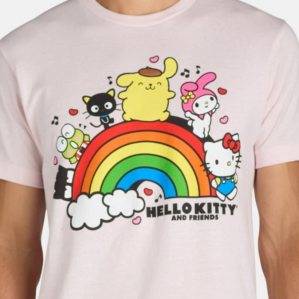 Hello Kitty And Friends Pink Rainbow Tee NEW!